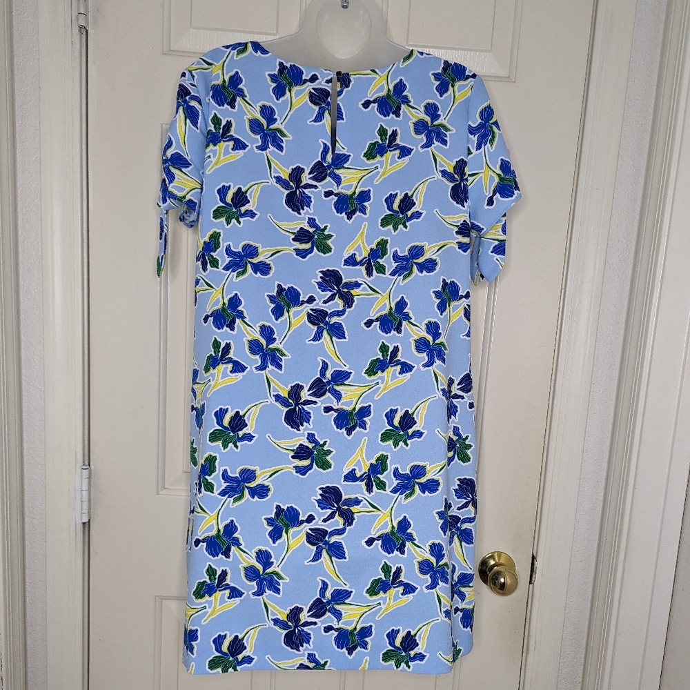 Banana Republic Floral Split Tie-Sleeve Shift Swing Dress Women's M Petite - Picture 11 of 12